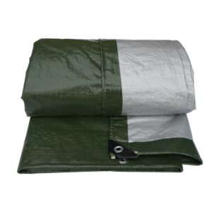 PE Tarpaulin Waterproof Sunscreen One Piece Batch Outdoor Thickened Rainproof Cloth Mat Stall Plastic Cloth Green Silver Tarpaulin